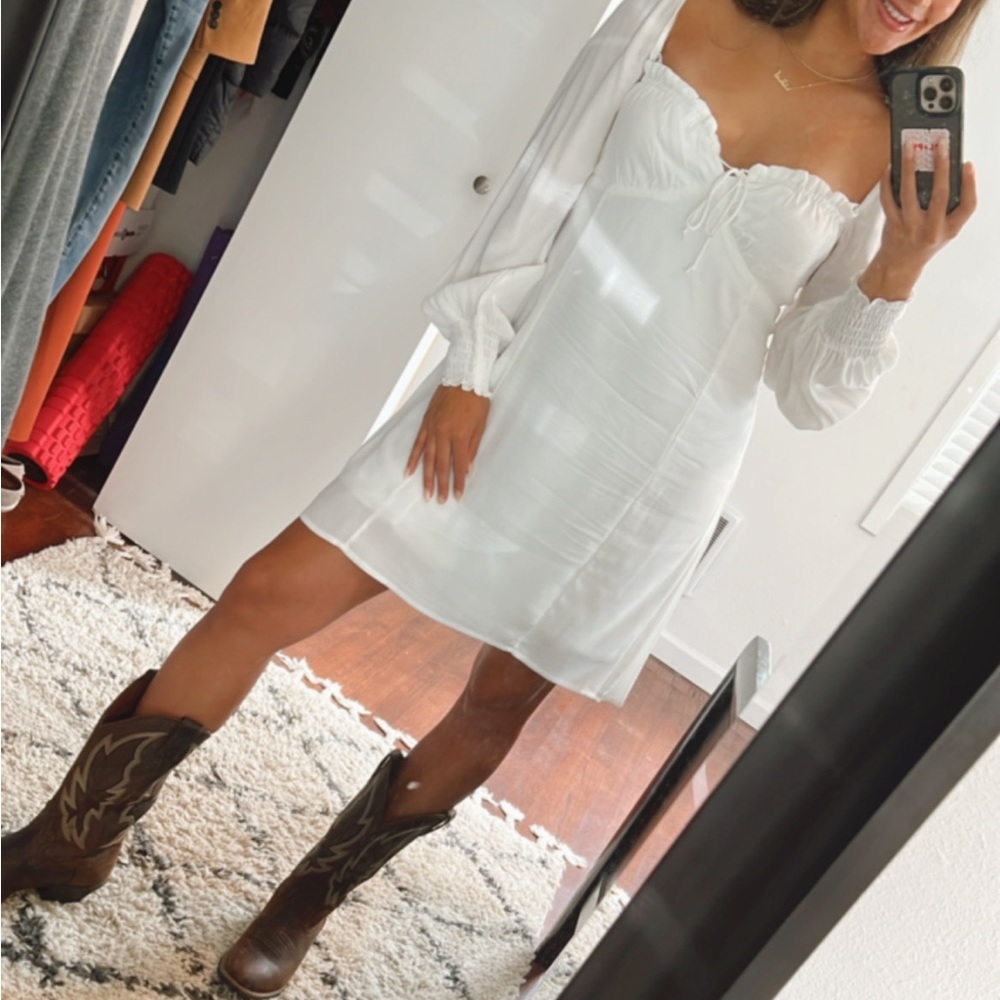 white mini dress